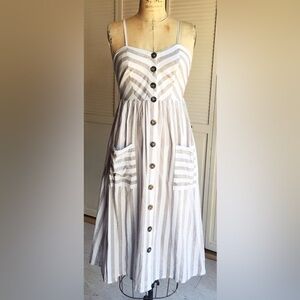 Japna | 100% Cotton Fit and Flare Striped Dress